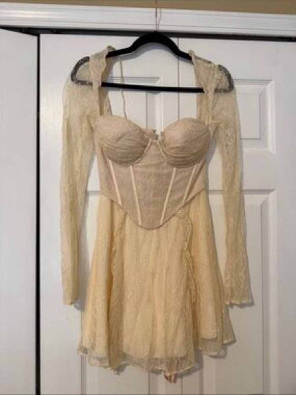 Oh Polly Lace Corset Mini Dress in Ivory - Picture 2 of 4